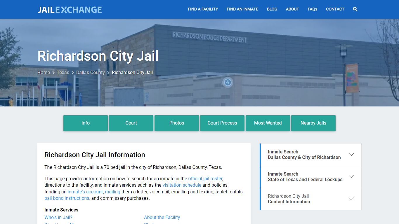 Richardson City Jail, TX Inmate Search, Information